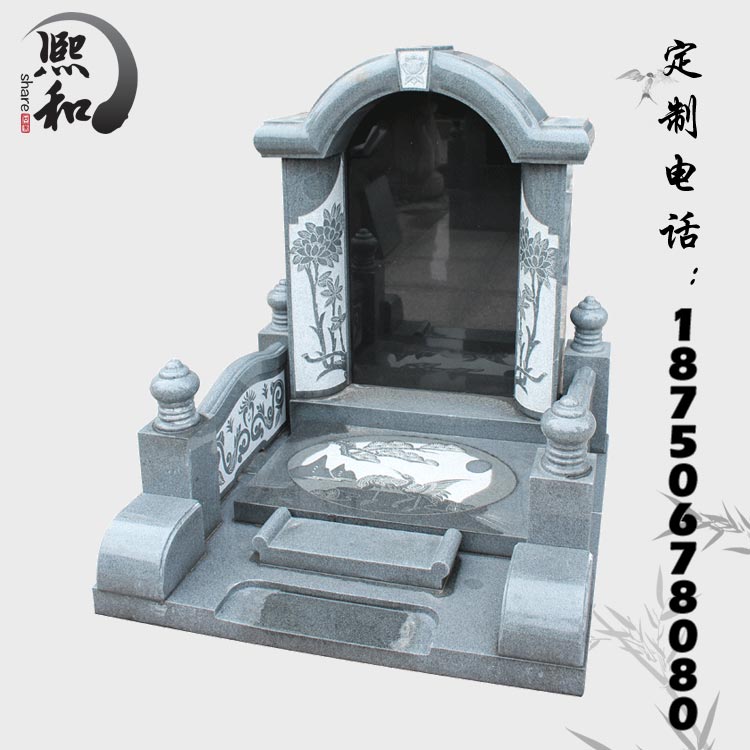 父母合葬墓碑，驼石碑龟，仪陇汉白玉墓碑