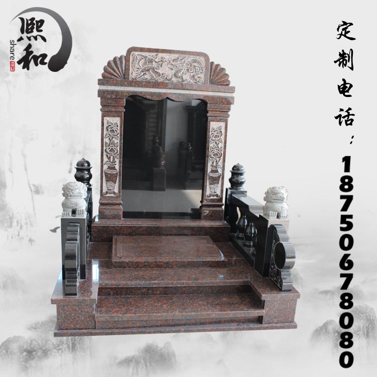 墓碑画，石材石碑设计，国内各式传统墓碑