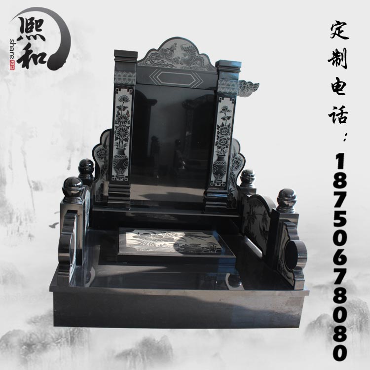 卧式墓碑石碑，花岗岩欧式墓碑，墓碑石材批发