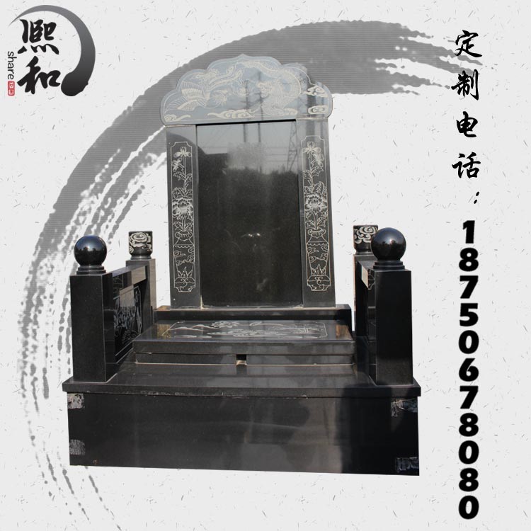 花岗岩墓碑,墓碑石材批发,中国黑墓碑