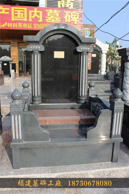 惠安芝麻黑墓碑,惠安豪华双人墓碑,惠安家族式墓碑