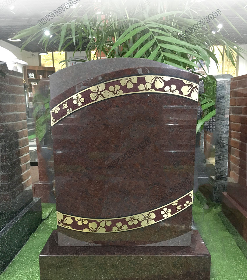 陇川县花岗岩火葬碑,德宏州印度红火葬碑,石雕印度红火葬碑,