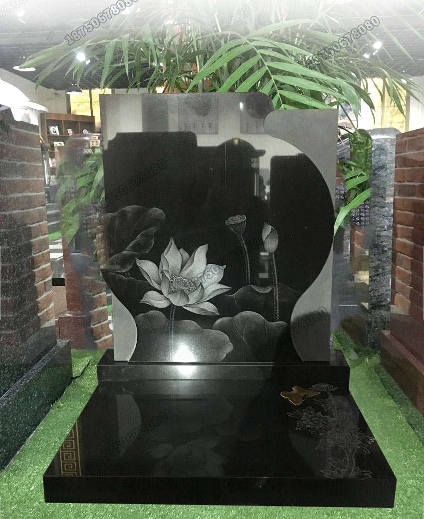 山西黑艺术墓碑,山西黑石雕墓碑,福建黑色石雕墓碑,