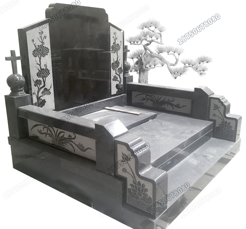 通海县双人墓碑,通海县石雕墓碑订做,订做山西黑双人墓碑,