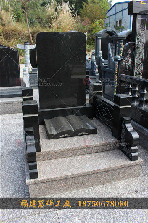 山西黑石雕墓碑,云南黑色石材墓碑,云南墓碑产品图,