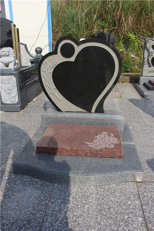 山西黑心形墓碑