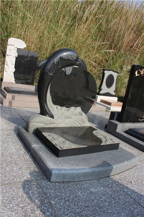 山西黑海豚造型墓碑