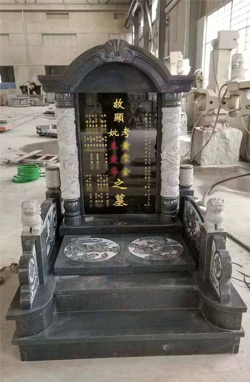 山西黑石雕墓碑