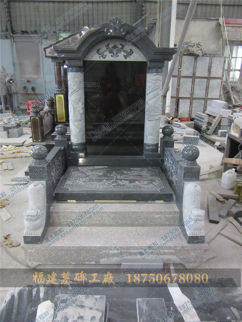 龙柱造型墓碑