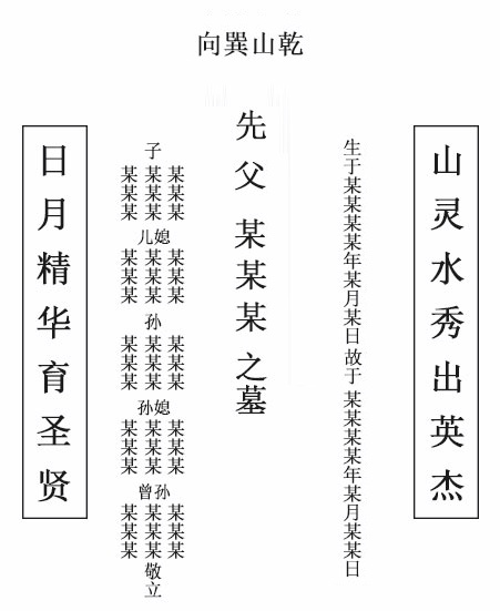 父亲碑文经典范例